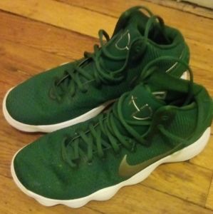 Green Silver and White Nike Sneakers